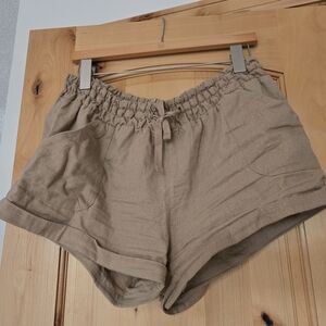 Roxy Linen Blend Lagoon Shorts in Mushroom XXL/16